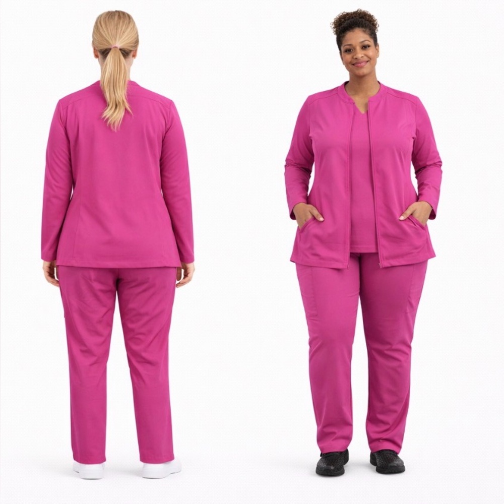 Women Soft Stretch Warm-up Scrub Jacket